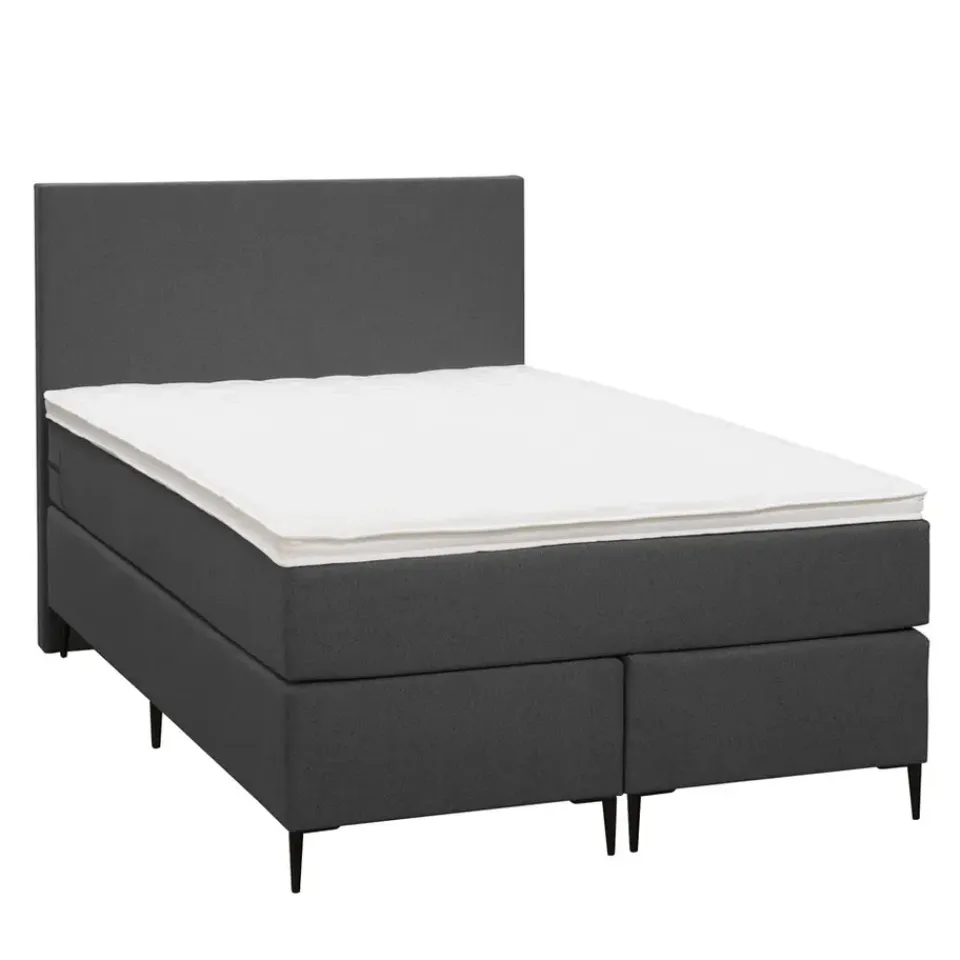 Leen Bakker Boxspring Liv egaal - antraciet - 120x200 cm - slanke poot Sale