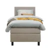 Leen Bakker Boxspring Liv egaal - beige - 90x200 cm - vierkante poot