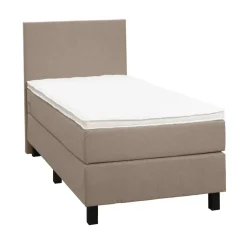 Leen Bakker Boxspring Liv egaal - beige - 90x200 cm - vierkante poot