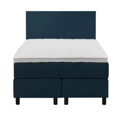 Leen Bakker Boxspring Liv egaal - blauw - 120x200 cm - ronde poot Outlet