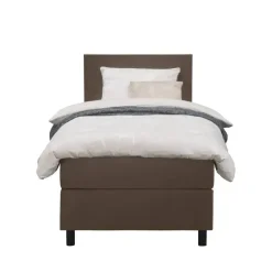 Leen Bakker Boxspring Liv egaal - bruin - 90x200 cm - ronde poot Discount