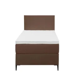 Leen Bakker Boxspring Liv egaal - bruin - 90x200 cm - slanke poot