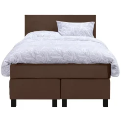 Leen Bakker Boxspring Liv egaal - bruin - 120x200 cm - vierkante poot Hot