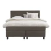 Leen Bakker Boxspring Liv egaal - donkerbruin - 140x200 cm - vierkante poot