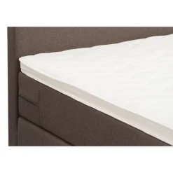 Leen Bakker Boxspring Liv egaal - donkerbruin - 140x200 cm - vierkante poot