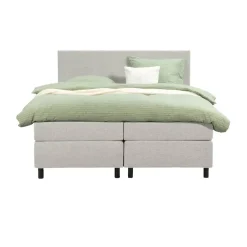 Leen Bakker Boxspring Liv egaal - ecru - 160x200 cm - ronde poot Clearance
