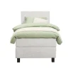 Leen Bakker Boxspring Liv egaal - ecru - 90x200 cm - vierkante poot Outlet