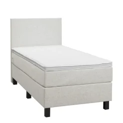 Leen Bakker Boxspring Liv egaal - ecru - 90x200 cm - vierkante poot Outlet