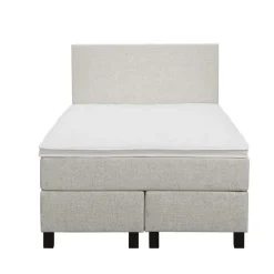 Leen Bakker Boxspring Liv egaal - ecru - 120x200 cm - vierkante poot New
