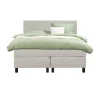 Leen Bakker Boxspring Liv egaal - ecru - 140x200 cm - vierkante poot