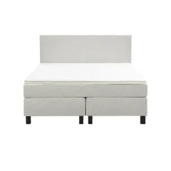 Leen Bakker Boxspring Liv egaal - ecru - 140x200 cm - vierkante poot