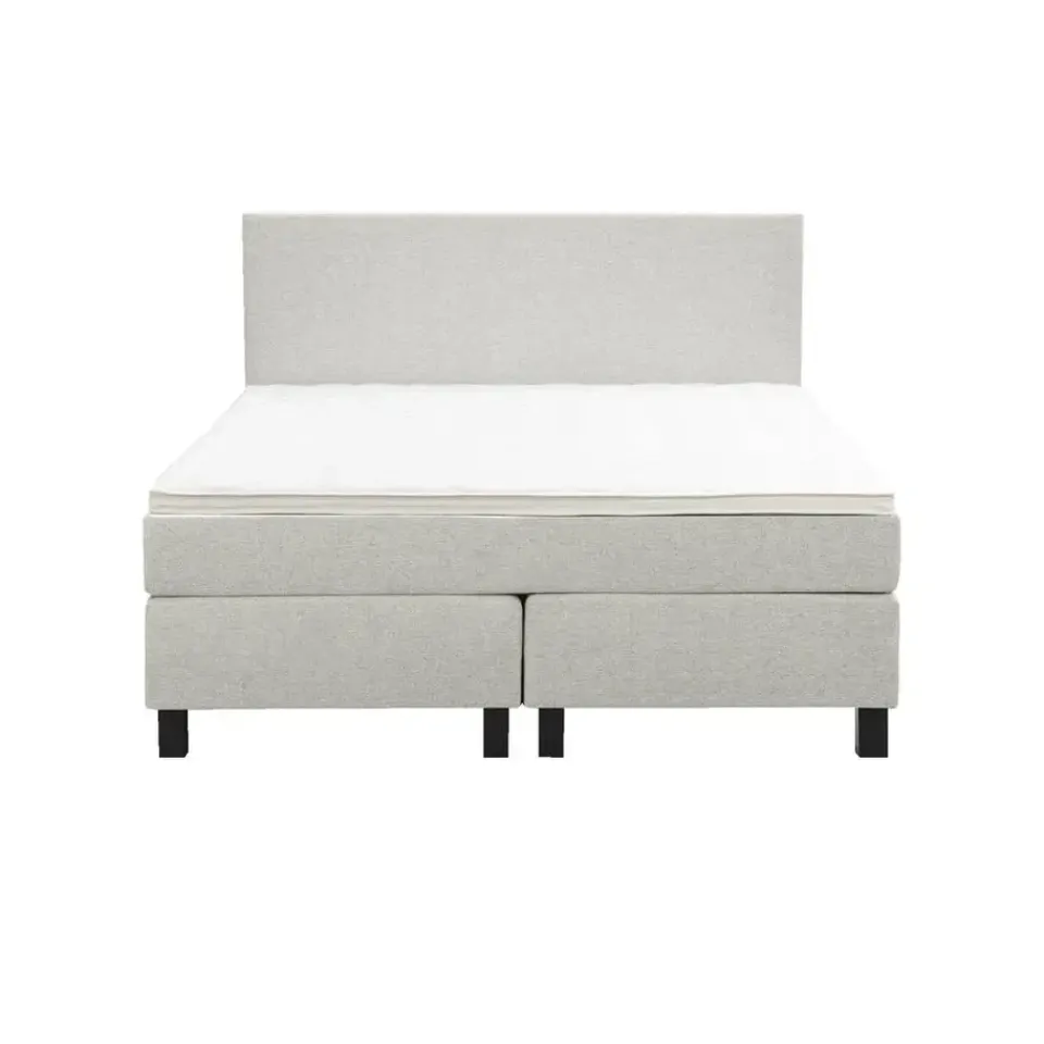 Leen Bakker Boxspring Liv egaal - ecru - 140x200 cm - vierkante poot