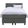 Leen Bakker Boxspring Liv egaal - grijs - 120x200 cm - ronde poot Hot