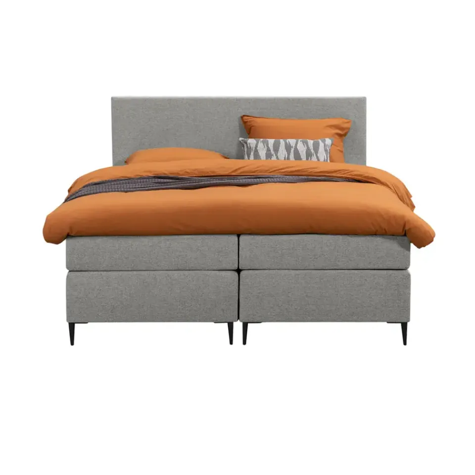 Leen Bakker Boxspring Liv egaal - lichtgrijs - 180x200 cm - slanke poot Best