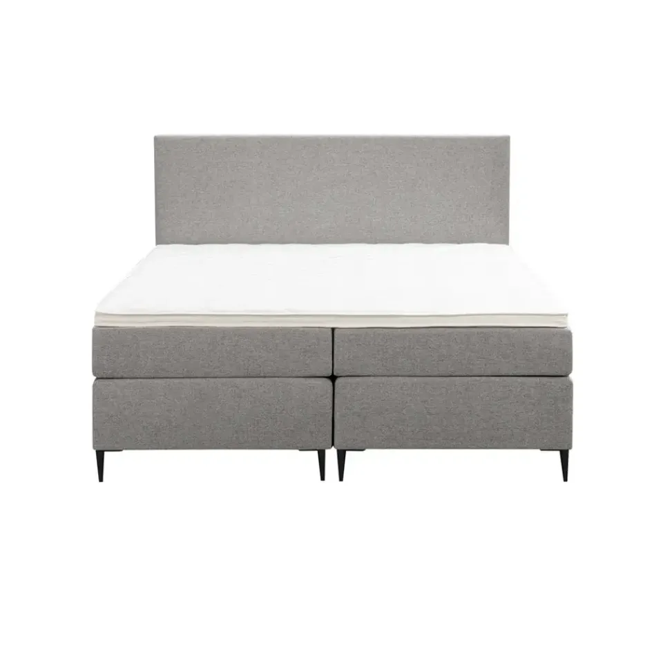 Leen Bakker Boxspring Liv egaal - lichtgrijs - 180x200 cm - slanke poot Best