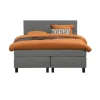 Leen Bakker Boxspring Liv egaal - lichtgrijs - 140x200 cm - vierkante poot Outlet
