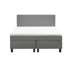 Leen Bakker Boxspring Liv egaal - lichtgrijs - 140x200 cm - vierkante poot Outlet