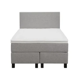 Leen Bakker Boxspring Liv egaal - lichtgrijs - 120x200 cm - vierkante poot Clearance