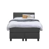 Leen Bakker Boxspring Liv geblokt - antraciet - 120x200 cm - vierkante poot New
