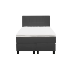Leen Bakker Boxspring Liv geblokt - antraciet - 120x200 cm - vierkante poot New