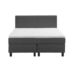 Leen Bakker Boxspring Liv geblokt - antraciet - 140x200 cm - vierkante poot Sale