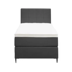 Leen Bakker Boxspring Liv geblokt - antraciet - 90x200 cm - slanke poot Online