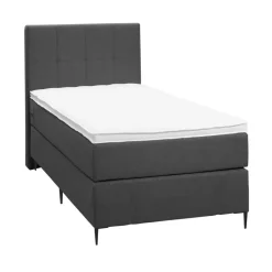 Leen Bakker Boxspring Liv geblokt - antraciet - 90x200 cm - slanke poot Online