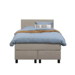 Leen Bakker Boxspring Liv geblokt - beige - 120x200 cm - vierkante poot Hot