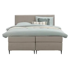 Leen Bakker Boxspring Liv geblokt - beige - 180x200 cm - slanke poot Hot