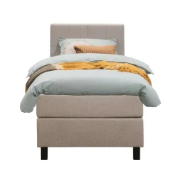 Leen Bakker Boxspring Liv geblokt - beige - 90x200 cm - vierkante poot Sale