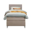 Leen Bakker Boxspring Liv geblokt - beige - 90x200 cm - slanke poot New