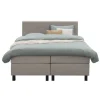Leen Bakker Boxspring Liv geblokt - beige - 180x200 cm - vierkante poot Outlet