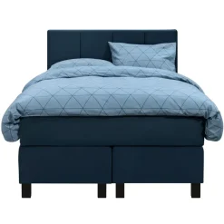 Leen Bakker Boxspring Liv geblokt - blauw - 120x200 cm - vierkante poot Sale