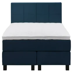 Leen Bakker Boxspring Liv geblokt - blauw - 120x200 cm - vierkante poot Sale