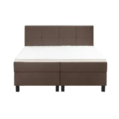 Leen Bakker Boxspring Liv geblokt - bruin - 160x200 cm - vierkante poot