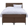 Leen Bakker Boxspring Liv geblokt - bruin - 120x200 cm - slanke poot Sale