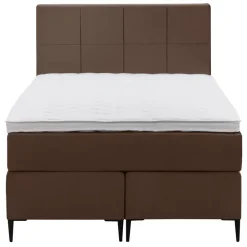 Leen Bakker Boxspring Liv geblokt - bruin - 120x200 cm - slanke poot Sale