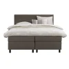 Leen Bakker Boxspring Liv geblokt - donkerbruin - 160x200 cm - ronde poot Best