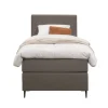 Leen Bakker Boxspring Liv geblokt - donkerbruin - 90x200 cm - slanke poot New