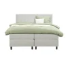 Leen Bakker Boxspring Liv geblokt - ecru - 160x200 cm - ronde poot Outlet