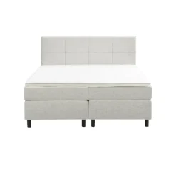 Leen Bakker Boxspring Liv geblokt - ecru - 180x200 cm - ronde poot Online