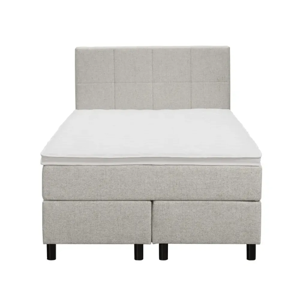 Leen Bakker Boxspring Liv geblokt - ecru - 120x200 cm - ronde poot Sale