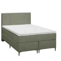 Leen Bakker Boxspring Liv geblokt - groen - 120x200 cm - slanke poot Best