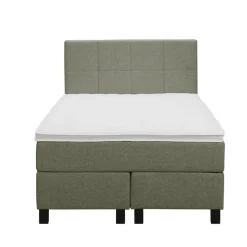 Leen Bakker Boxspring Liv geblokt - groen - 120x200 cm - vierkante poot Online