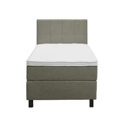 Leen Bakker Boxspring Liv geblokt - groen - 90x200 cm - vierkante poot Outlet