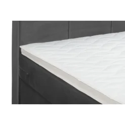 Leen Bakker Boxspring Liv geblokt - grijs - 90x200 cm - vierkante poot New