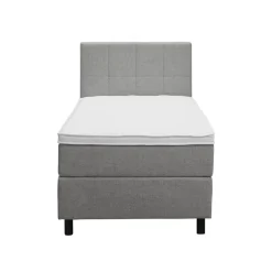 Leen Bakker Boxspring Liv geblokt - lichtgrijs - 90x200 cm - ronde poot Online