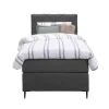 Leen Bakker Boxspring Liv geruit - antraciet - 90x200 cm - slanke poot New