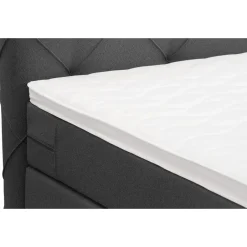 Leen Bakker Boxspring Liv geruit - antraciet - 90x200 cm - slanke poot New