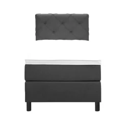 Leen Bakker Boxspring Liv geruit - antraciet - 90x200 cm - ronde poot Best